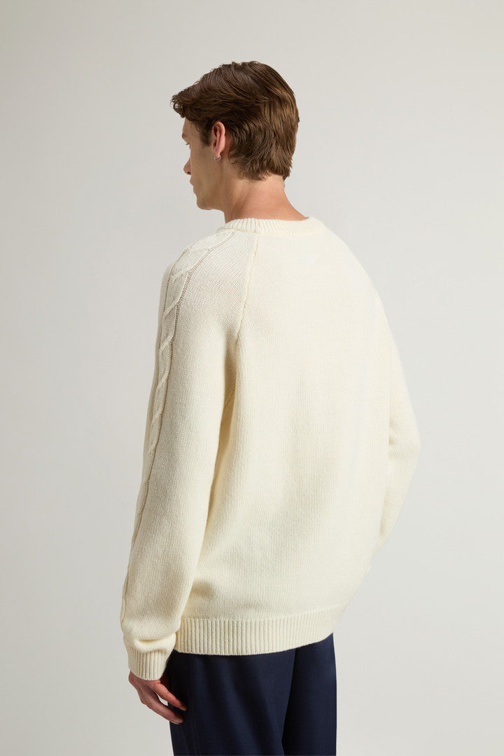 Pure Wool Crewneck Sweater (Milky Cream) - Detail View 3