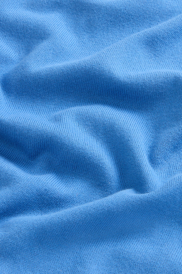 Crewneck Sweater in Pure Cotton with Embroidered Logo (Greenstone) - Detail View 8