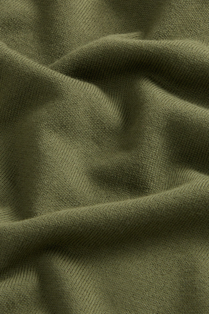 Crewneck Sweater in Pure Cotton with Embroidered Logo (White Pepper) - Detail View 7