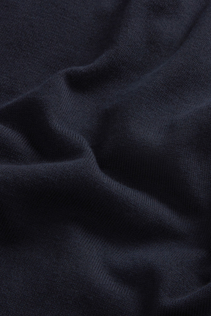 Pure Cotton Turtleneck Cardigan (Melton Blue) - Detail View 7
