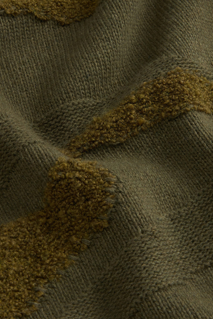 Wool-Blend Crewneck Sweater (Dark Green) - Detail View 5