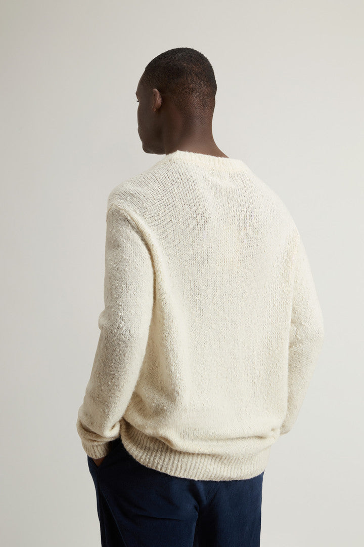 Cotton-, Alpaca and Wool-Blend Crewneck Sweater (Jet Stream) - Detail View 3