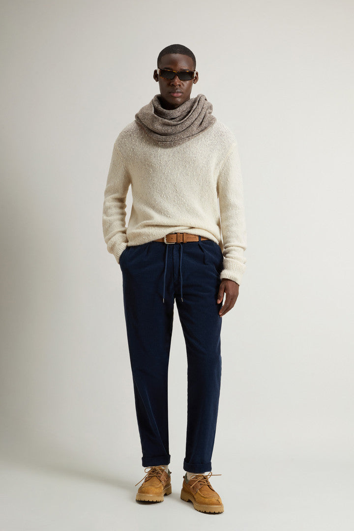 Cotton-, Alpaca and Wool-Blend Crewneck Sweater (Jet Stream) - Detail View 2