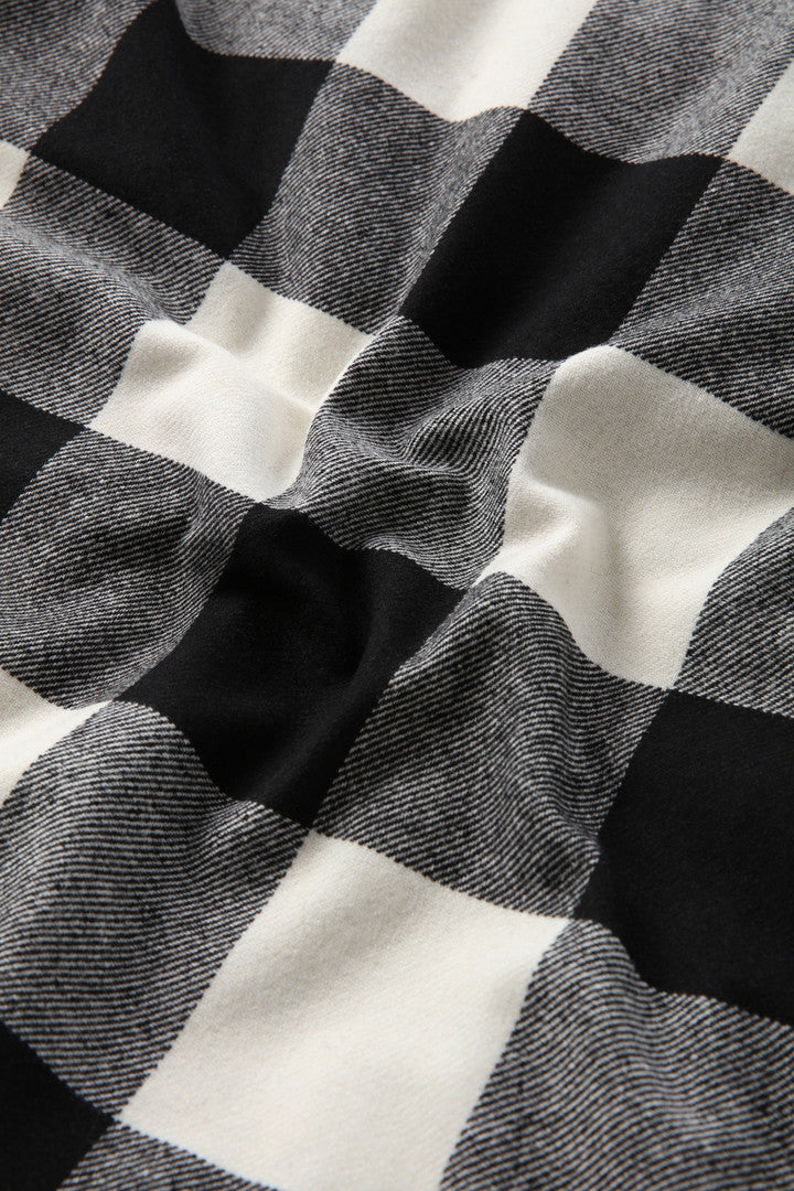 Alaskan Padded Check Overshirt in Recycled Italian Wool Blend (Red Buffalo) - Detail View 7