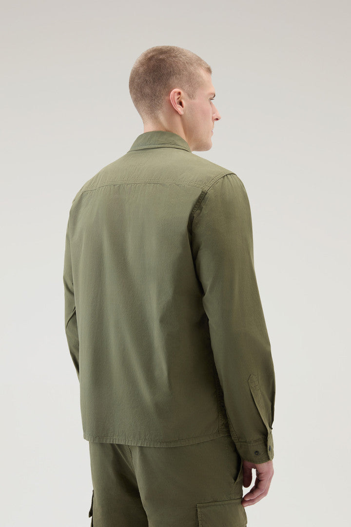 Garment-Dyed Overshirt in Pure Cotton (Mineral Grey) - Detail View 7
