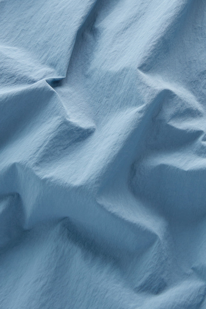 Overshirt in Crinkle Nylon (Pastel Indigo) - Detail View 5