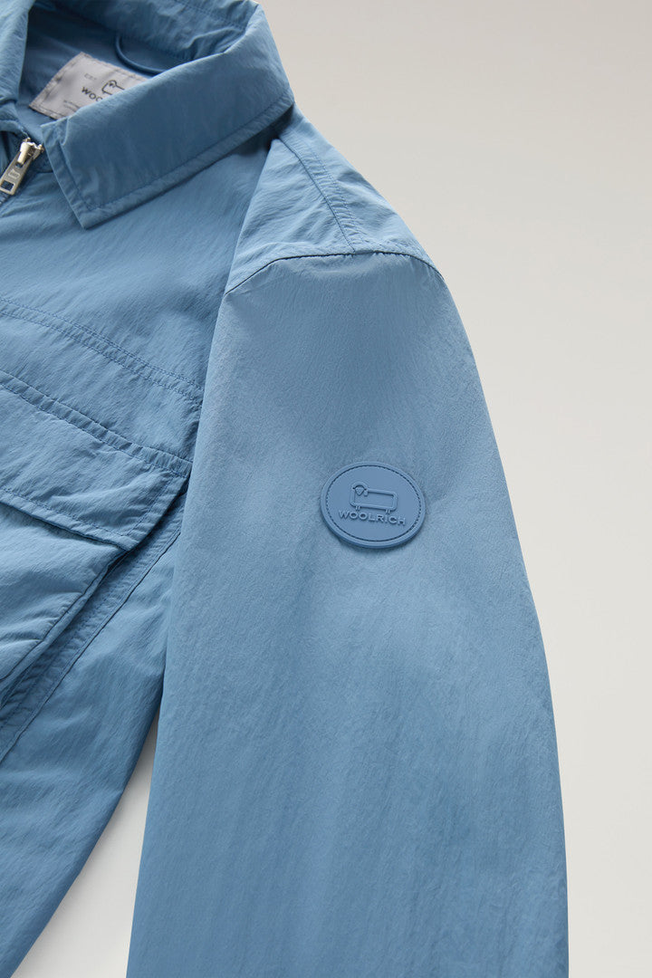 Overshirt in Crinkle Nylon (Sage) - Detail View 3