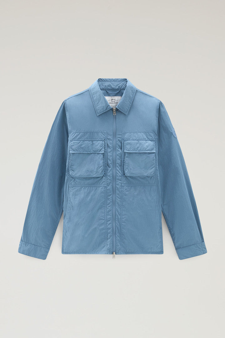 Overshirt in Crinkle Nylon (Pastel Indigo) - Main View