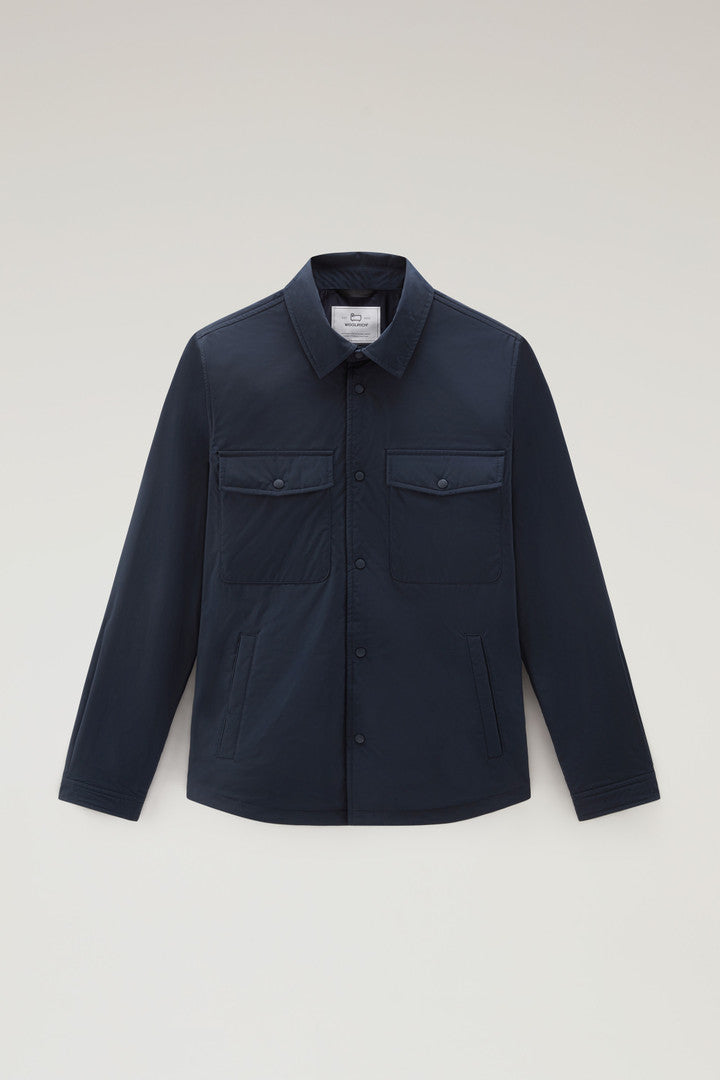 Alaskan Padded Shirt Jacket in Urban Touch (Melton Blue) - Main View