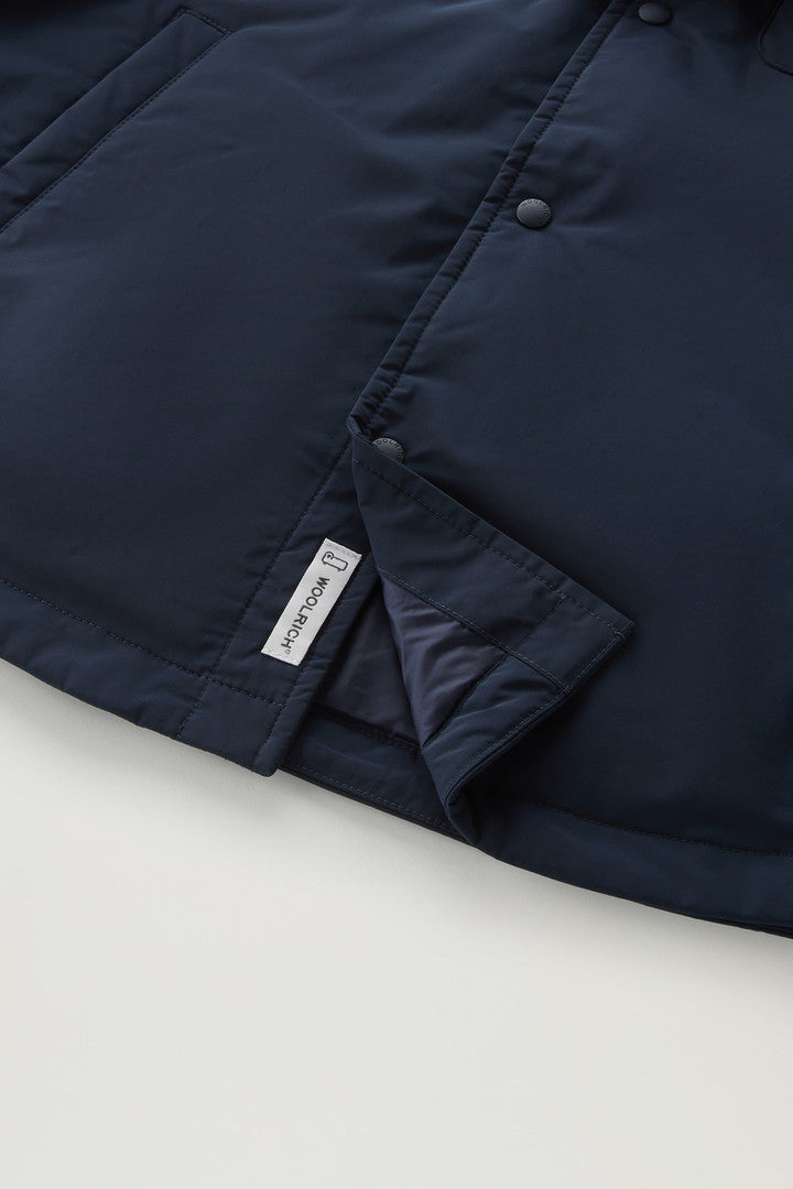 Alaskan Padded Shirt Jacket in Urban Touch (Melton Blue) - Detail View 4