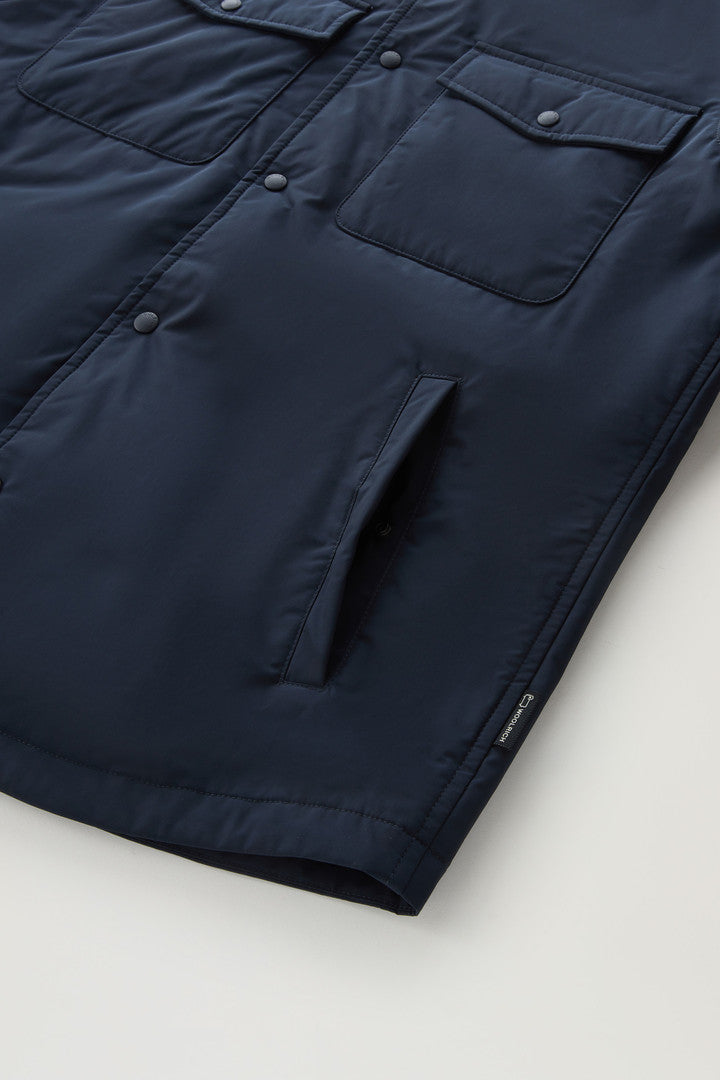 Alaskan Padded Shirt Jacket in Urban Touch (Melton Blue) - Detail View 2