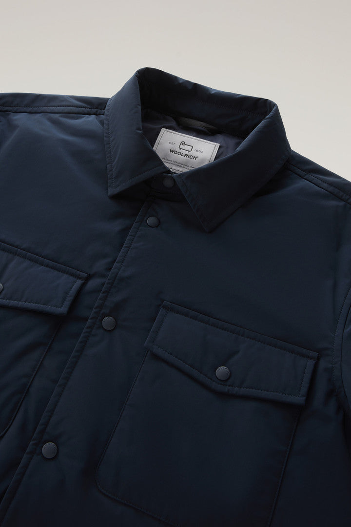 Alaskan Padded Shirt Jacket in Urban Touch (Melton Blue) - Detail View 1