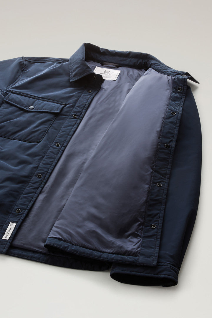 Alaskan Padded Shirt Jacket in Urban Touch (Melton Blue) - Detail View 5