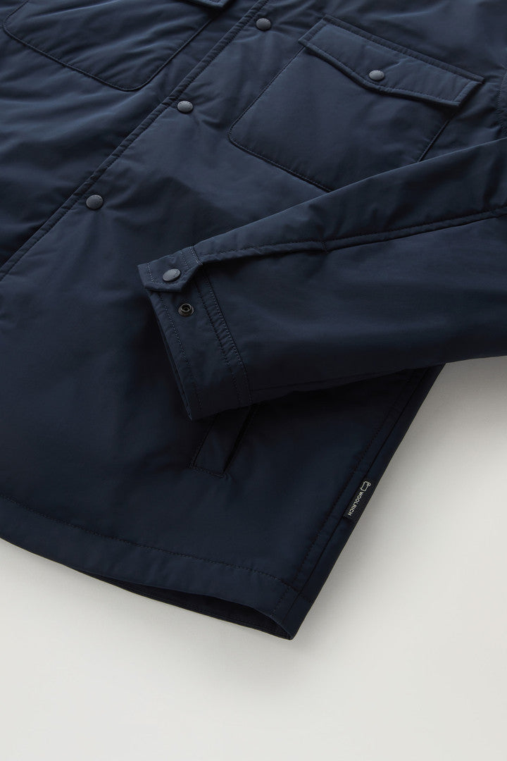 Alaskan Padded Shirt Jacket in Urban Touch (Melton Blue) - Detail View 3