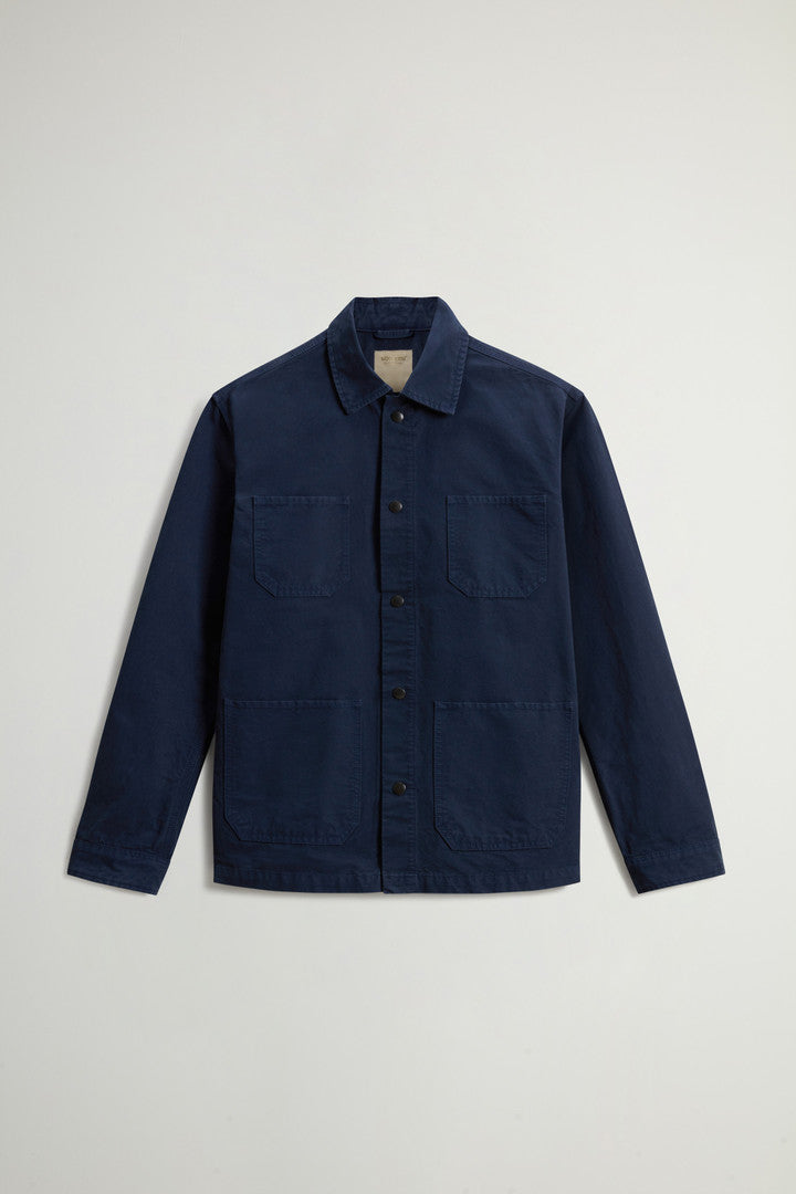 Garment-Dyed Pure Cotton Canvas Overshirt (Antique Bronze) - Detail View 10