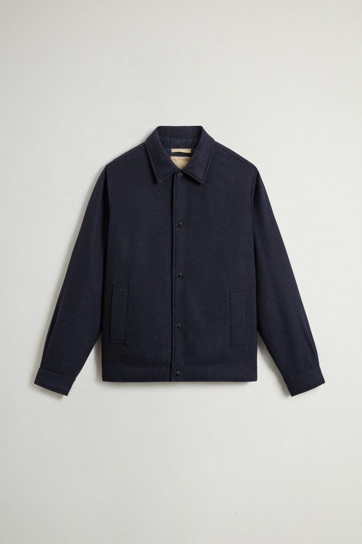 Keating Overshirt in Recycled Italian Wool Blend (Oatmeal) - Detail View 5