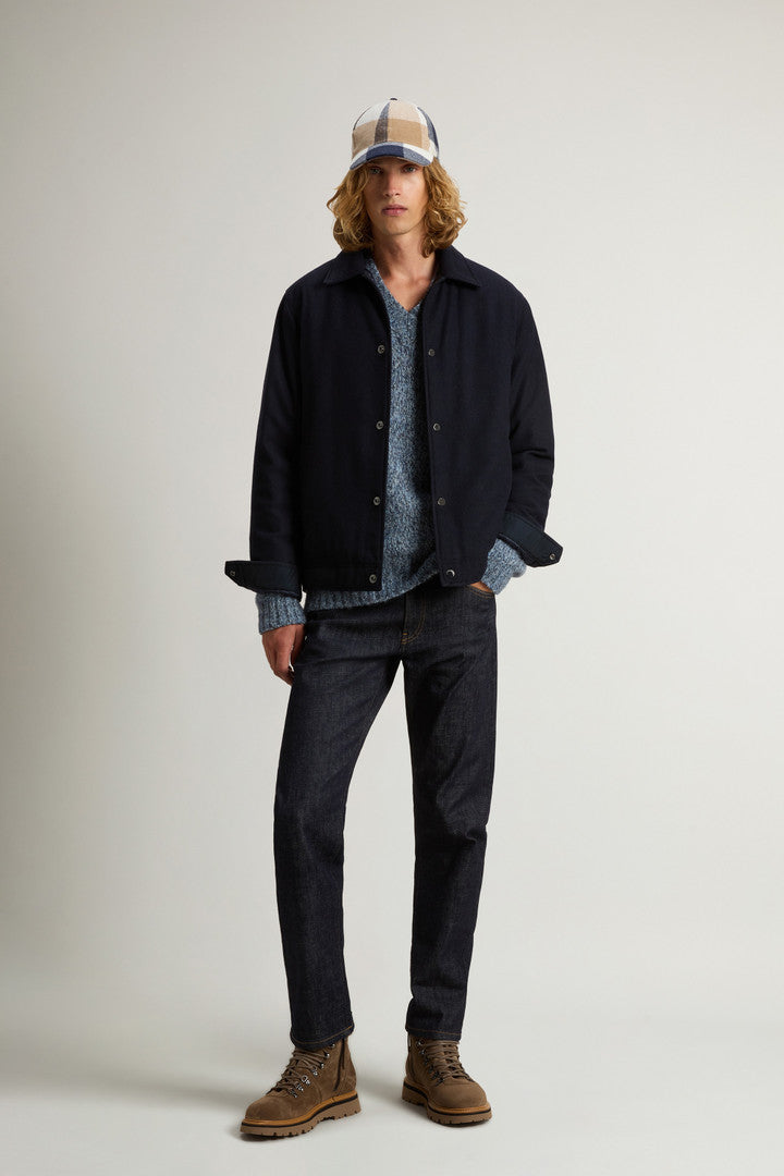Keating Overshirt in Recycled Italian Wool Blend (Oatmeal) - Detail View 2