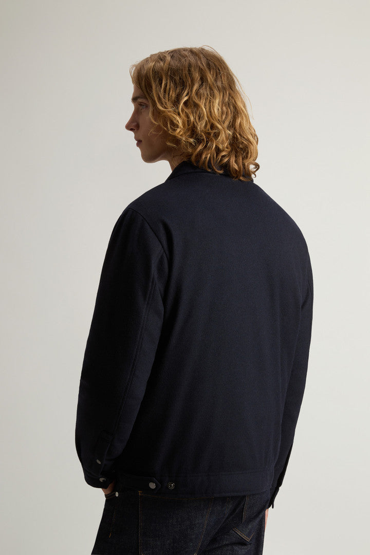 Keating Overshirt in Recycled Italian Wool Blend (Oatmeal) - Detail View 3