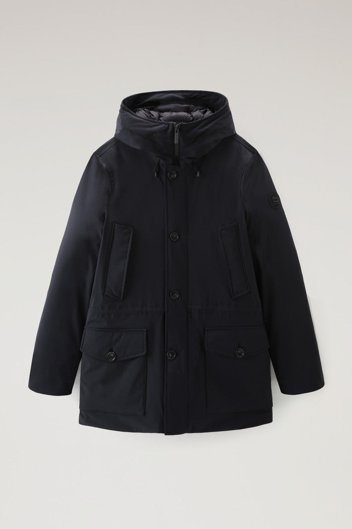 Arctic Parka in Stretch Nylon (Dark Green) - Detail View 7