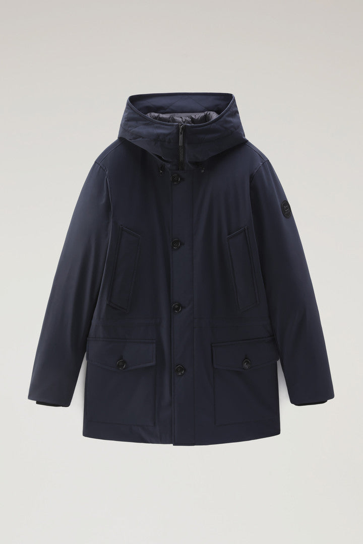 Arctic Parka in Stretch Nylon (Dark Green) - Detail View 6