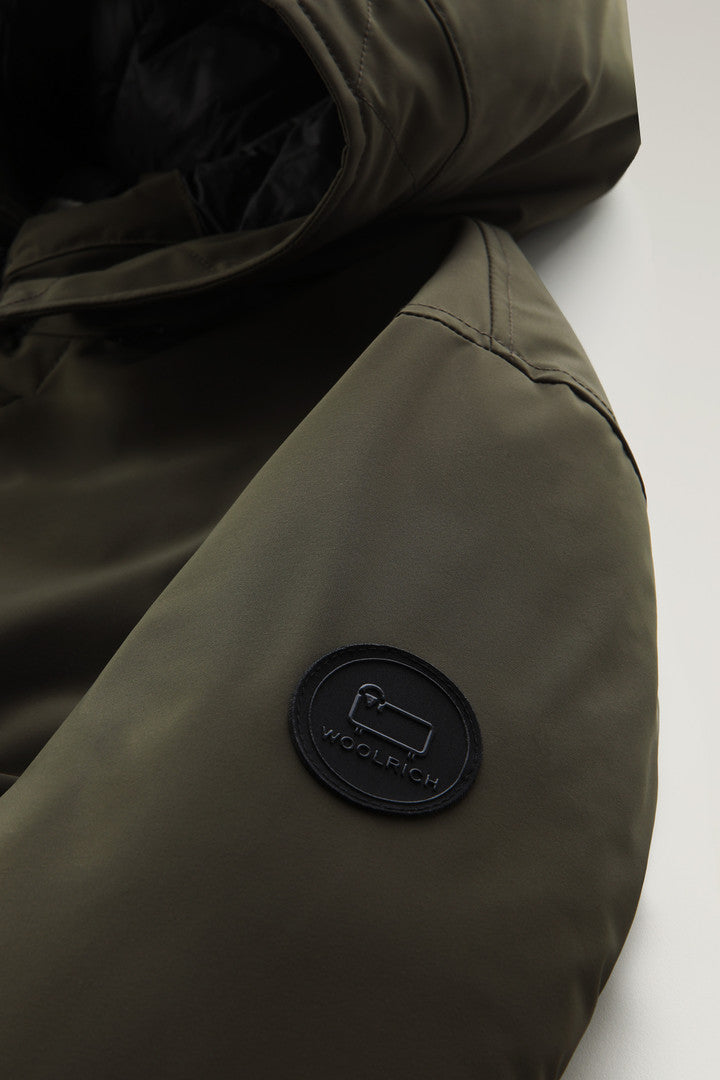 Arctic Parka in Stretch Nylon (Melton Blue) - Detail View 3