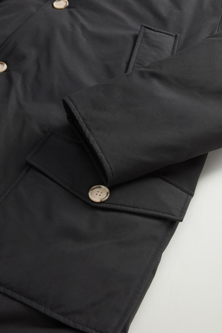 Arctic Parka in Ramar Cloth with Detachable Fur Trim (Dove) - Detail View 6