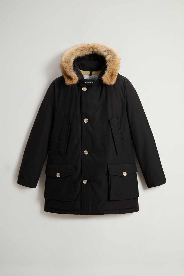 Arctic Parka in Ramar Cloth with Detachable Fur Trim (Black) - Main View