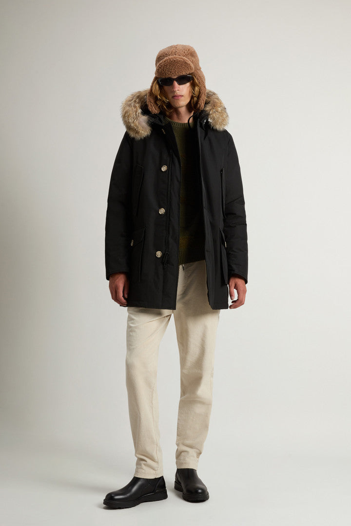 Arctic Parka in Ramar Cloth with Detachable Fur Trim (Dove) - Detail View 1
