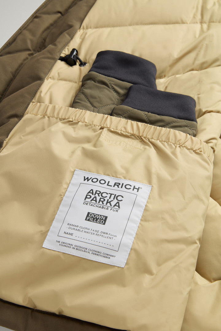 Arctic Parka in Ramar Cloth with Detachable Fur Trim (Dove) - Detail View 8