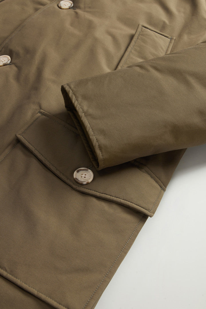 Arctic Parka in Ramar Cloth with Detachable Fur Trim (Dove) - Detail View 6