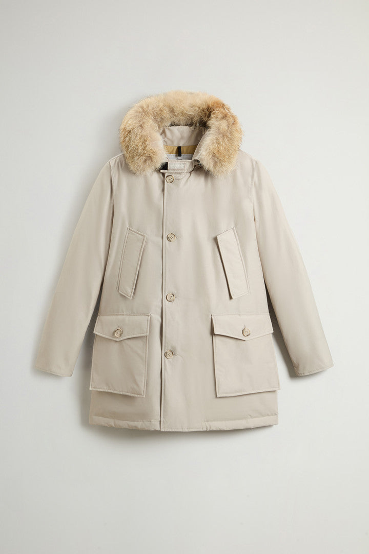 Arctic Parka in Ramar Cloth with Detachable Fur Trim (Black) - Detail View 5