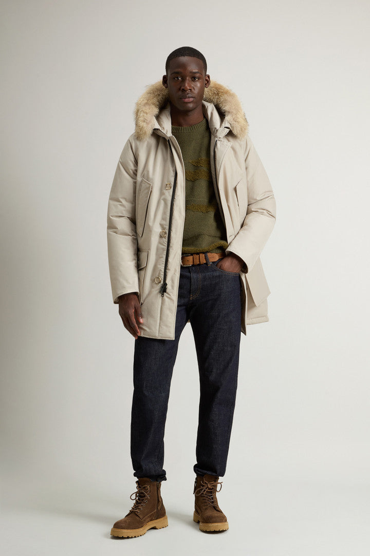 Arctic Parka in Ramar Cloth with Detachable Fur Trim (Black) - Detail View 2