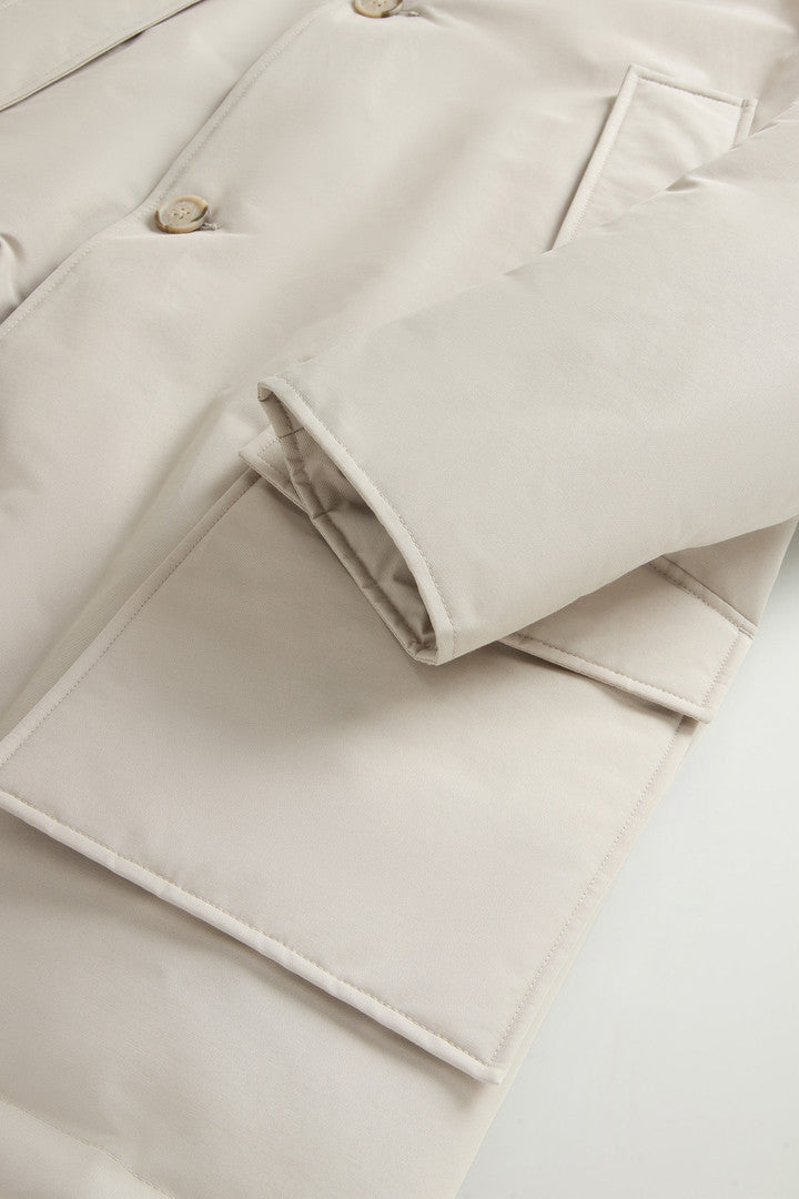 Arctic Parka in Ramar Cloth with Detachable Fur Trim (Black) - Detail View 7