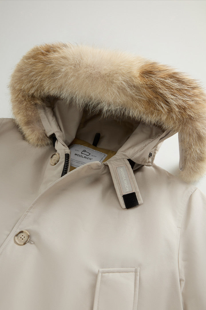 Arctic Parka in Ramar Cloth with Detachable Fur Trim (Black) - Detail View 6