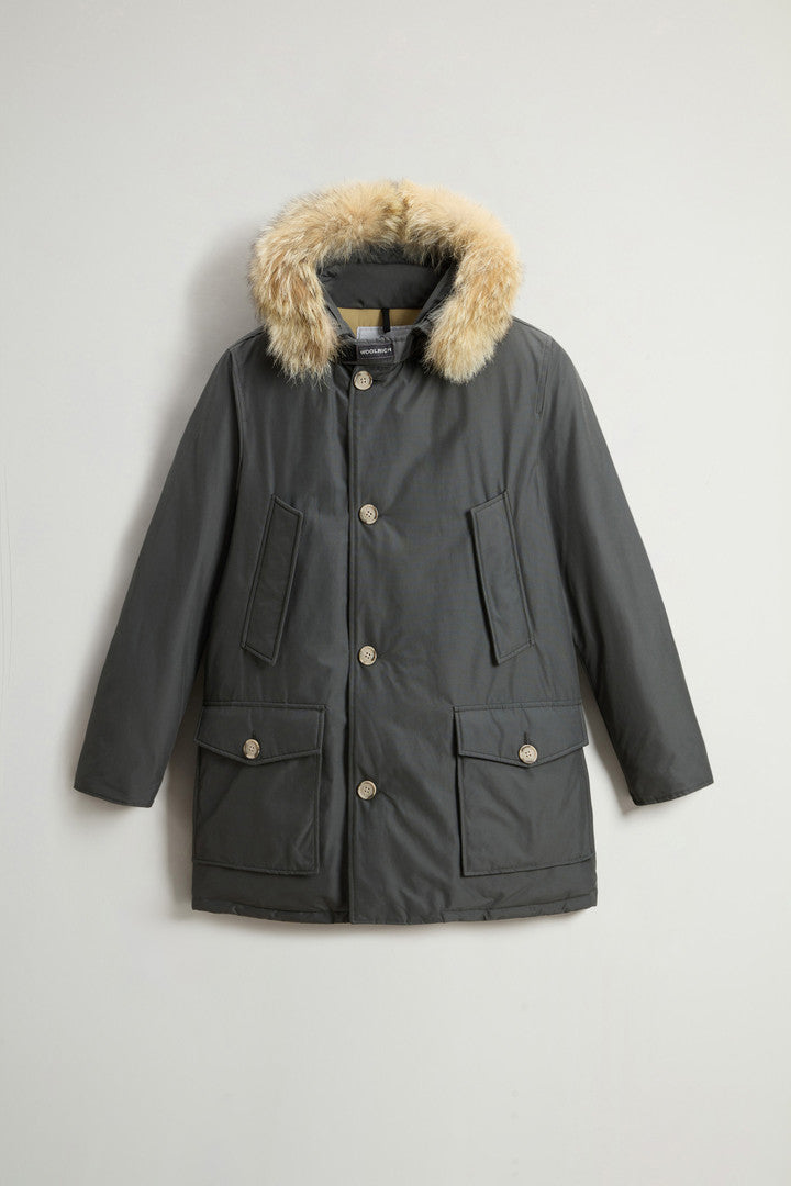 Arctic Parka in Ramar Cloth with Detachable Fur Trim (Black) - Detail View 24