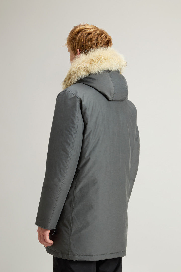 Arctic Parka in Ramar Cloth with Detachable Fur Trim (Dove) - Detail View 2