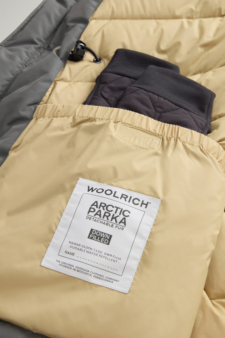 Arctic Parka in Ramar Cloth with Detachable Fur Trim (Dove) - Detail View 9