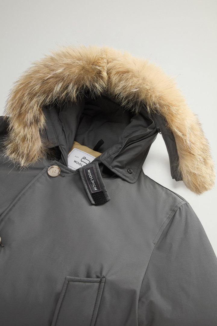 Arctic Parka in Ramar Cloth with Detachable Fur Trim (Dove) - Detail View 6