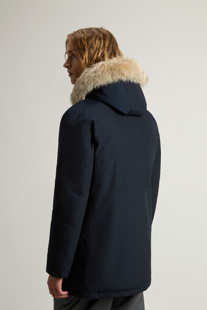 Arctic Parka in Ramar Cloth with Detachable Fur Trim (Dove) - Detail View 2