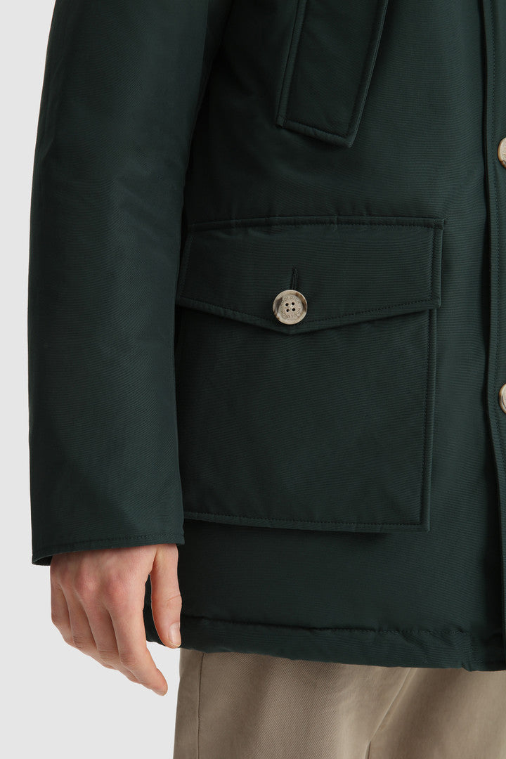 Arctic Parka in Ramar Cloth with Detachable Fur Trim (Black) - Detail View 18