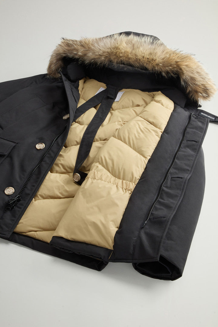 Arctic Anorak in Ramar Cloth with Detachable Fur (Black) - Detail View 8