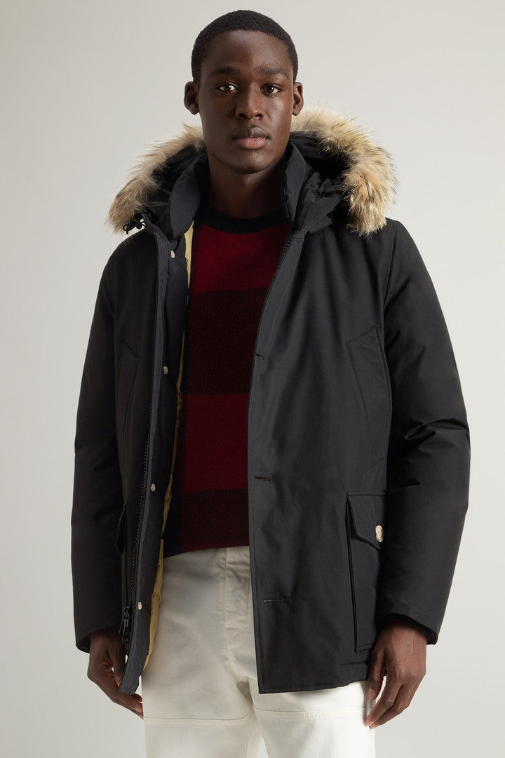 Arctic Anorak in Ramar Cloth with Detachable Fur (Black) - Detail View 5