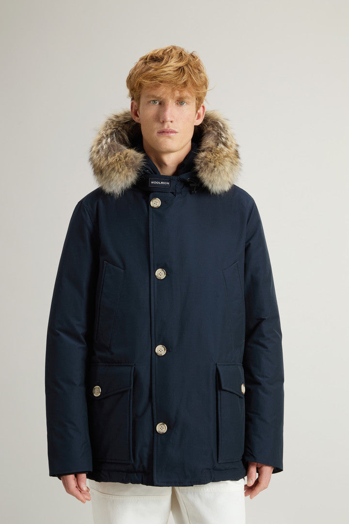 Arctic Anorak in Ramar Cloth with Detachable Fur (Melton Blue) - Main View