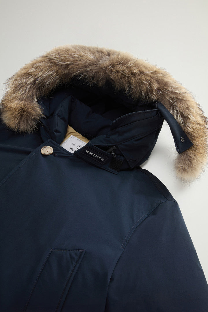 Arctic Anorak in Ramar Cloth with Detachable Fur (Melton Blue) - Detail View 6