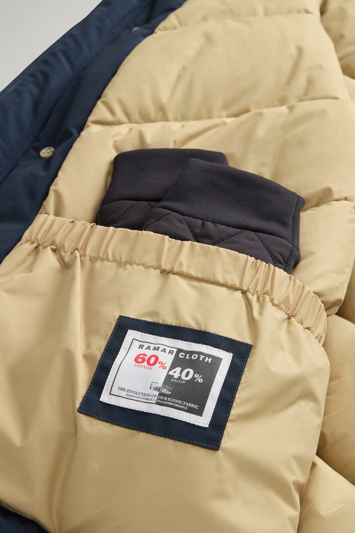 Arctic Anorak in Ramar Cloth with Detachable Fur (Melton Blue) - Detail View 9