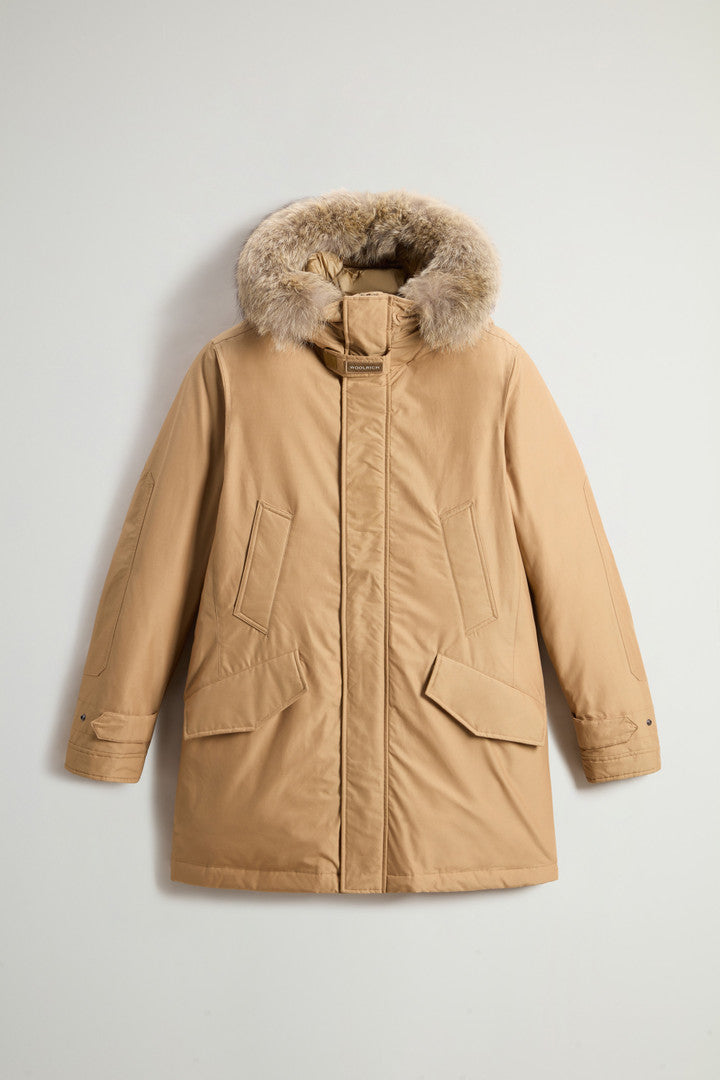 Polar Parka in Ramar Cloth with High Collar and Fur Trim (Black) - Detail View 10