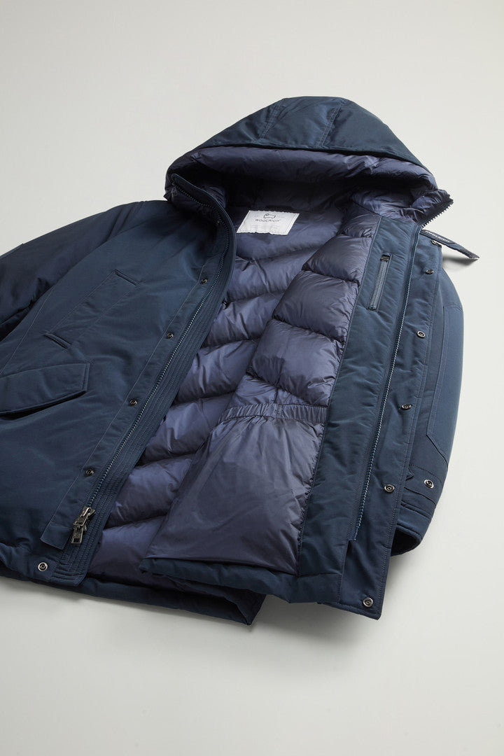 Polar Parka with High Collar (Melton Blue) - Detail View 7
