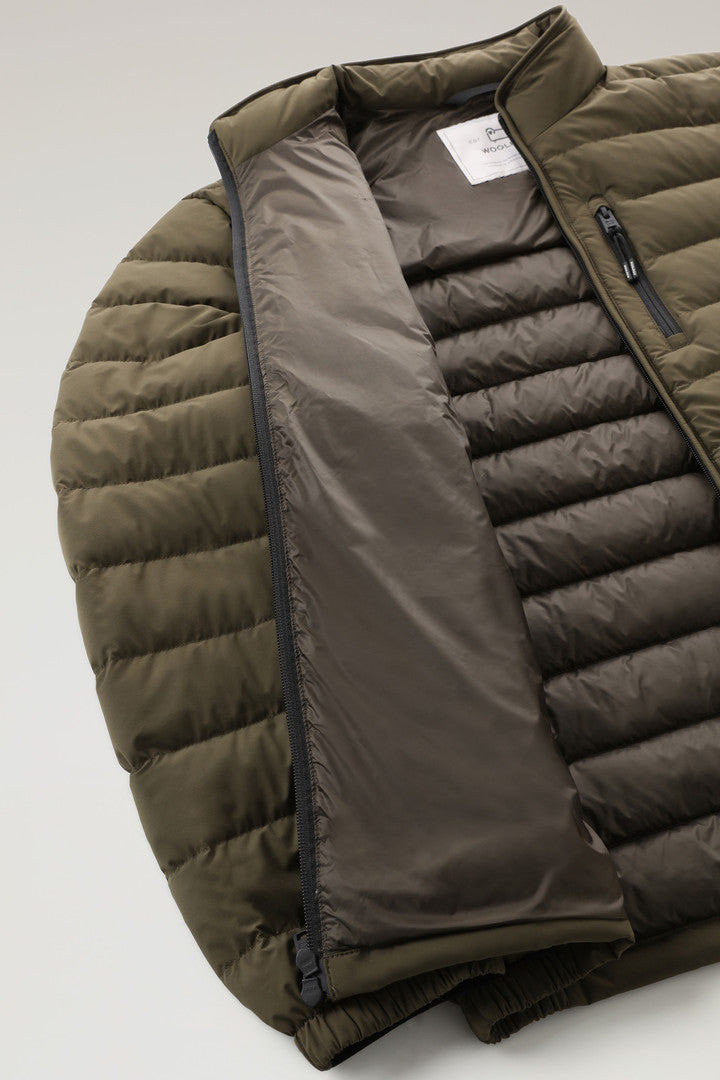 Stretch Nylon Sundance Down Jacket (Dark Green) - Detail View 5