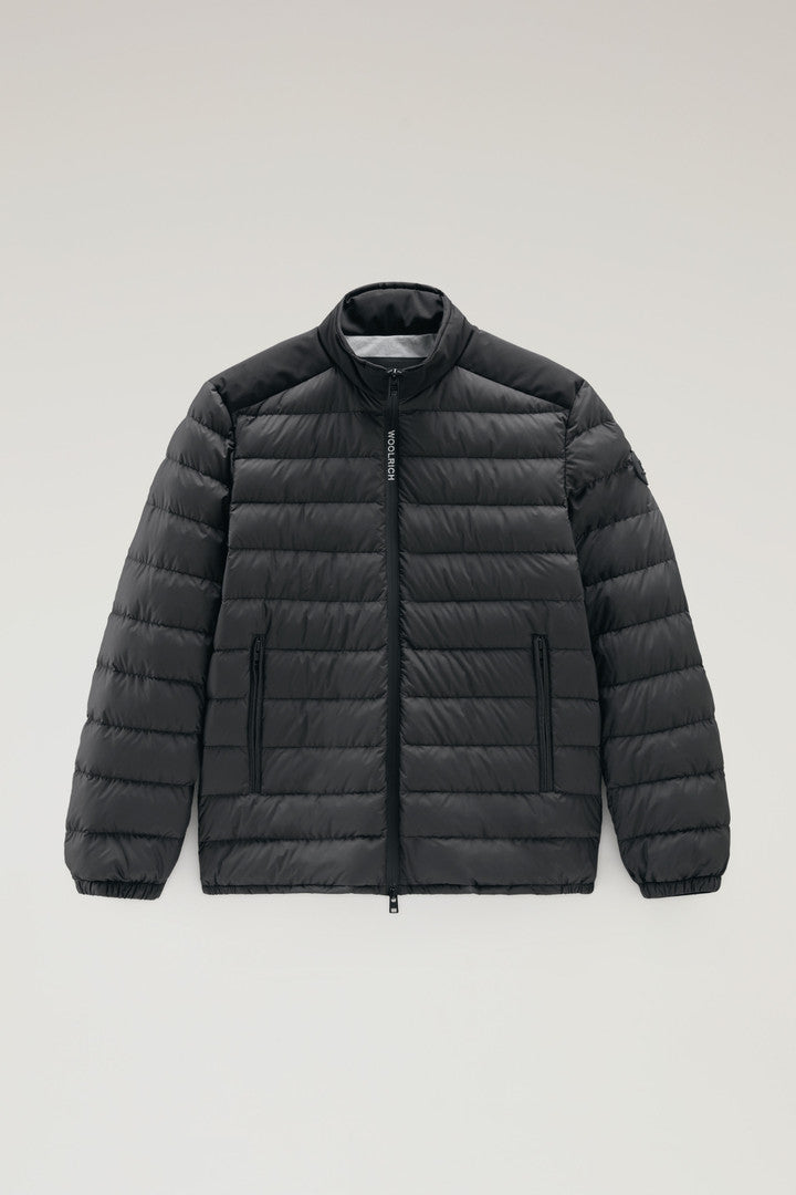 Bering Tech Lightweight Hybrid Down Jacket in Microfibre (Black) - Main View