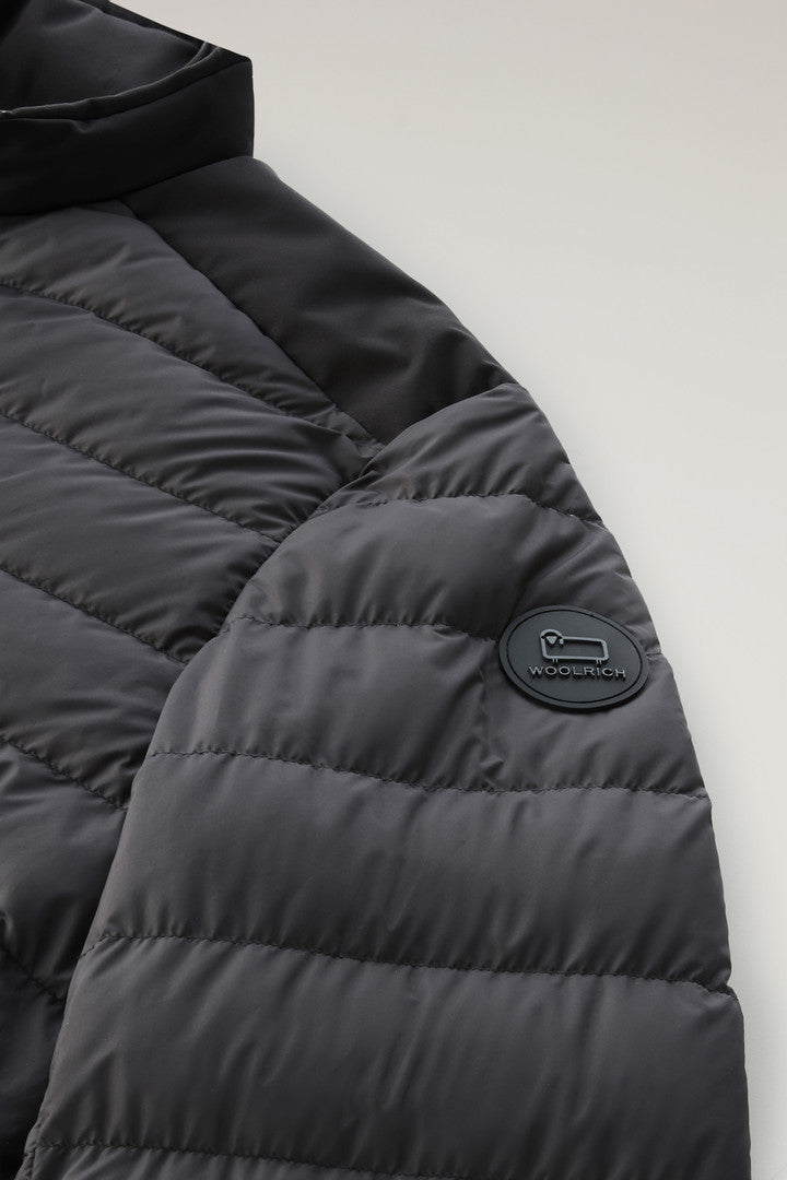 Bering Tech Lightweight Hybrid Down Jacket in Microfibre (Black) - Detail View 3